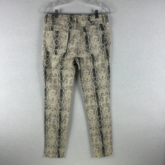 VIGOSS WOMEN'S SNAKESKIN PRINT JEANS STRAIGHT LEG ZIP FRONT POCKETS SIZE 6/7 - Picture 7 of 11